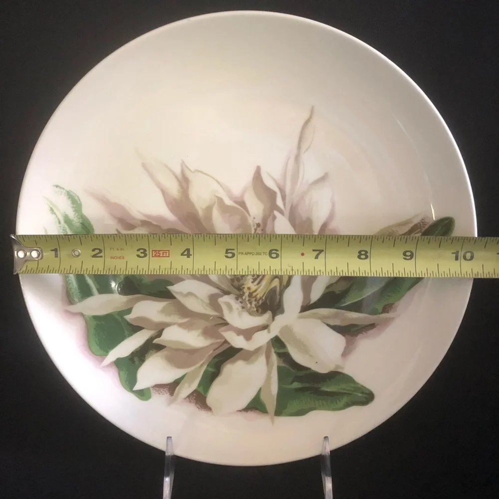 Santa Anita Ware Flowers of Hawaii - Night Blooming Cereus Plate - Made in CA